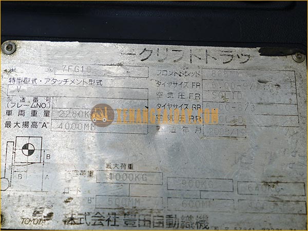 Xe nâng xăng TOYOTA 7FG10